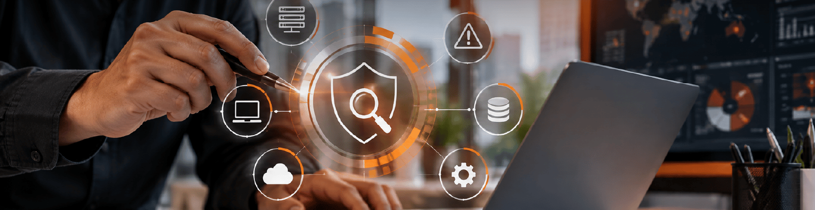 Especialista analizando seguridad y gobernanza de datos con IA empresarial de Glean