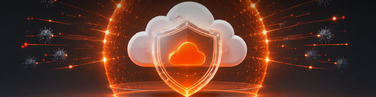 Escudo de mitigación DDoS Cloudflare protegiendo la red en la nube.