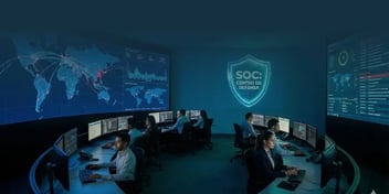 Centro de Operaciones de Seguridad (SOC) monitoreando incidentes de seguridad y ciberataques en tiempo real para proteger infraestructuras empresariales.