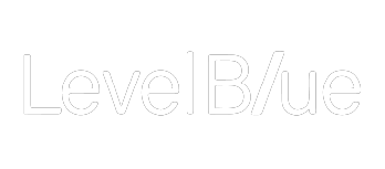 logo level blue blanco