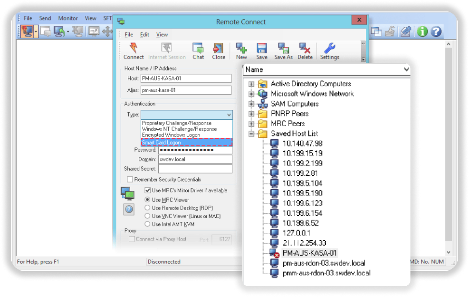 Integra DameWare MRC con el software de gestión de TI de SolarWinds