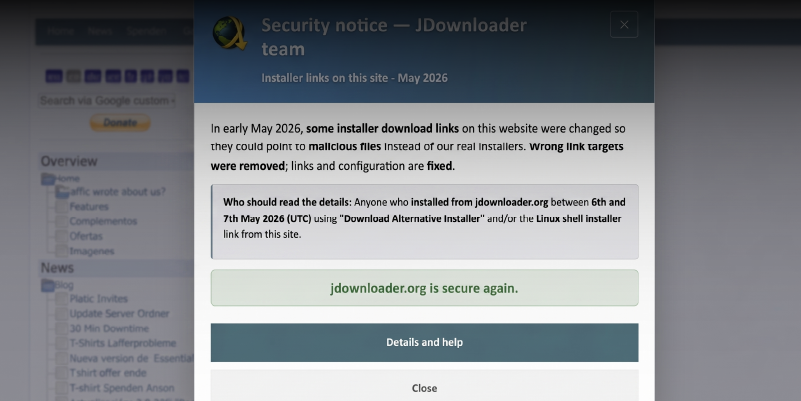 Mitigación de Malware: El caso JDownloader