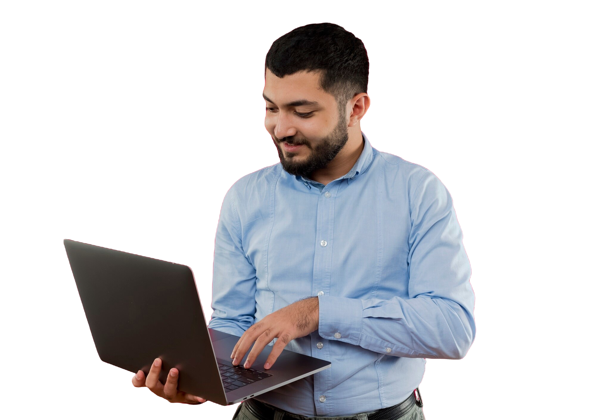 young-bearded-man-blue-shirt-holding-laptop-working-it-with-smile-face